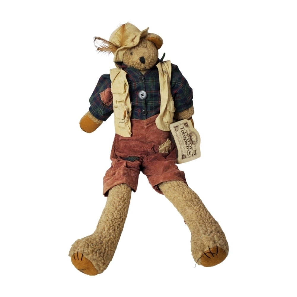 Teddy Tompkins Decorative Vintage Bear Timothy Fisherman 23" Country Primitive